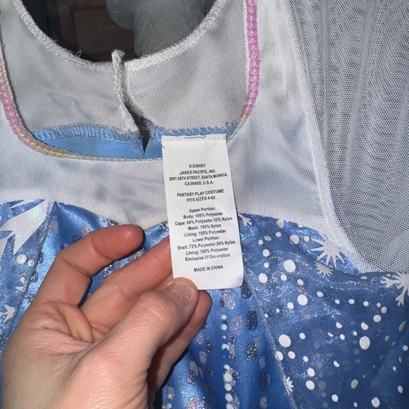 Elsa Disney Frozen princess dress costume cape glitter snowflakes toddler girl - Picture 6 of 8
